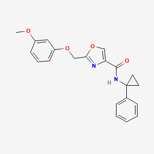 molecular formula C21H20N2O4 B3778113 2-[(3-methoxyphenoxy)methyl]-N-(1-phenylcyclopropyl)-1,3-oxazole-4-carboxamide 