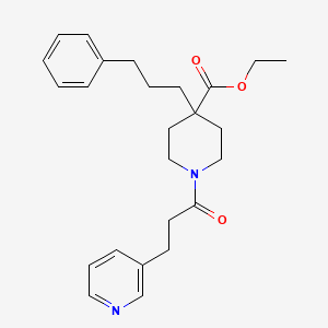 molecular formula C25H32N2O3 B3778129 ethyl 4-(3-phenylpropyl)-1-[3-(3-pyridinyl)propanoyl]-4-piperidinecarboxylate 
