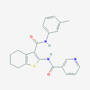 molecular formula C22H21N3O2S B377813 N-[3-(3-toluidinocarbonyl)-4,5,6,7-tetrahydro-1-benzothien-2-yl]nicotinamide 