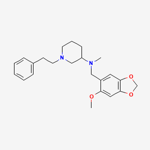molecular formula C23H30N2O3 B3778140 N-[(6-methoxy-1,3-benzodioxol-5-yl)methyl]-N-methyl-1-(2-phenylethyl)-3-piperidinamine 