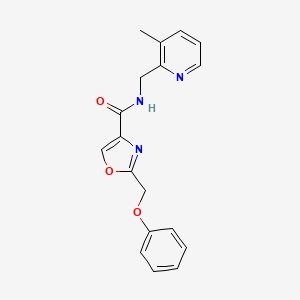 molecular formula C18H17N3O3 B3778153 N-[(3-methyl-2-pyridinyl)methyl]-2-(phenoxymethyl)-1,3-oxazole-4-carboxamide 