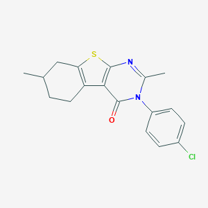 3-(4-chlorophenyl)-2,7-dimethyl-5,6,7,8-tetrahydro[1]benzothieno[2,3-d]pyrimidin-4(3H)-one