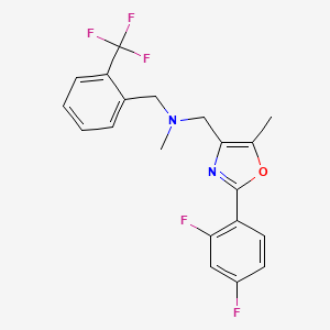 molecular formula C20H17F5N2O B3778187 1-[2-(2,4-difluorophenyl)-5-methyl-1,3-oxazol-4-yl]-N-methyl-N-[2-(trifluoromethyl)benzyl]methanamine 
