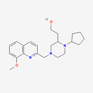 molecular formula C22H31N3O2 B3778190 2-[1-Cyclopentyl-4-[(8-methoxyquinolin-2-yl)methyl]piperazin-2-yl]ethanol 