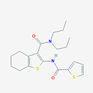 molecular formula C20H26N2O2S2 B377820 N,N-dipropyl-2-[(2-thienylcarbonyl)amino]-4,5,6,7-tetrahydro-1-benzothiophene-3-carboxamide 