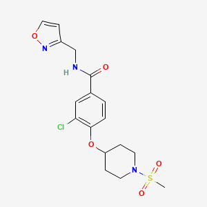 molecular formula C17H20ClN3O5S B3778218 3-chloro-N-(3-isoxazolylmethyl)-4-{[1-(methylsulfonyl)-4-piperidinyl]oxy}benzamide 