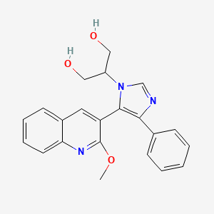 molecular formula C22H21N3O3 B3778252 2-[5-(2-methoxyquinolin-3-yl)-4-phenyl-1H-imidazol-1-yl]propane-1,3-diol 
