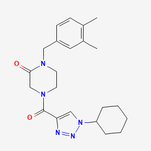 molecular formula C22H29N5O2 B3778273 4-[(1-cyclohexyl-1H-1,2,3-triazol-4-yl)carbonyl]-1-(3,4-dimethylbenzyl)-2-piperazinone 