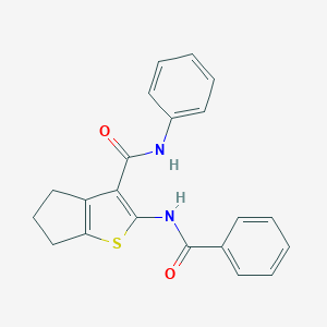 molecular formula C21H18N2O2S B377829 2-(benzoylamino)-N-phenyl-5,6-dihydro-4H-cyclopenta[b]thiophene-3-carboxamide 