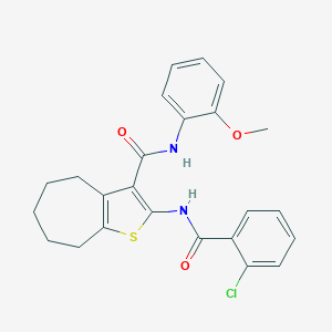 2-[(2-chlorobenzoyl)amino]-N-(2-methoxyphenyl)-5,6,7,8-tetrahydro-4H-cyclohepta[b]thiophene-3-carboxamide