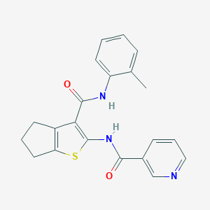 N-{3-[(2-methylphenyl)carbamoyl]-5,6-dihydro-4H-cyclopenta[b]thiophen-2-yl}pyridine-3-carboxamide