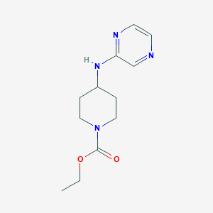 molecular formula C12H18N4O2 B3778335 ethyl 4-(2-pyrazinylamino)-1-piperidinecarboxylate 
