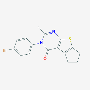 molecular formula C16H13BrN2OS B377834 3-(4-bromophenyl)-2-methyl-3,5,6,7-tetrahydro-4H-cyclopenta[4,5]thieno[2,3-d]pyrimidin-4-one 