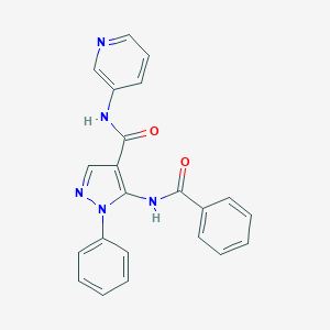 molecular formula C22H17N5O2 B377835 5-(benzoylamino)-1-phenyl-N-(3-pyridinyl)-1H-pyrazole-4-carboxamide 