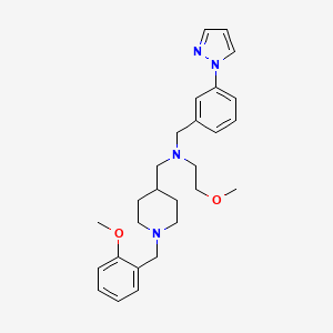 molecular formula C27H36N4O2 B3778377 2-methoxy-N-{[1-(2-methoxybenzyl)-4-piperidinyl]methyl}-N-[3-(1H-pyrazol-1-yl)benzyl]ethanamine 