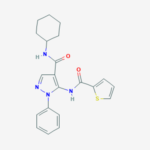 molecular formula C21H22N4O2S B377839 N-cyclohexyl-1-phenyl-5-[(2-thienylcarbonyl)amino]-1H-pyrazole-4-carboxamide 