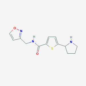 molecular formula C13H15N3O2S B3778390 N-(1,2-oxazol-3-ylmethyl)-5-pyrrolidin-2-ylthiophene-2-carboxamide 