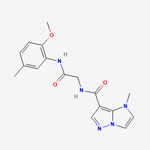 molecular formula C17H19N5O3 B3778391 N-{2-[(2-methoxy-5-methylphenyl)amino]-2-oxoethyl}-1-methyl-1H-imidazo[1,2-b]pyrazole-7-carboxamide 