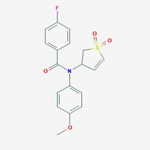 molecular formula C18H16FNO4S B377840 N-(1,1-dioxido-2,3-dihydro-3-thienyl)-4-fluoro-N-(4-methoxyphenyl)benzamide CAS No. 321977-88-2