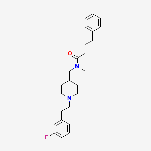 molecular formula C25H33FN2O B3778406 N-({1-[2-(3-fluorophenyl)ethyl]-4-piperidinyl}methyl)-N-methyl-4-phenylbutanamide 