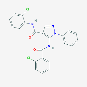 molecular formula C23H16Cl2N4O2 B377841 5-[(2-chlorobenzoyl)amino]-N-(2-chlorophenyl)-1-phenyl-1H-pyrazole-4-carboxamide 