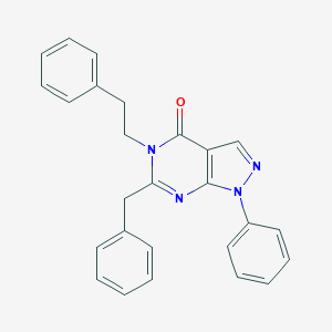 molecular formula C26H22N4O B377844 6-benzyl-1-phenyl-5-(2-phenylethyl)-1,5-dihydro-4H-pyrazolo[3,4-d]pyrimidin-4-one 