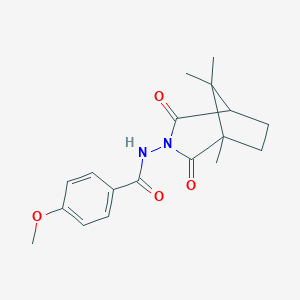 molecular formula C18H22N2O4 B377845 4-methoxy-N-(1,8,8-trimethyl-2,4-dioxo-3-azabicyclo[3.2.1]oct-3-yl)benzamide 