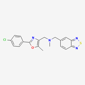 molecular formula C19H17ClN4OS B3778493 (2,1,3-benzothiadiazol-5-ylmethyl){[2-(4-chlorophenyl)-5-methyl-1,3-oxazol-4-yl]methyl}methylamine 