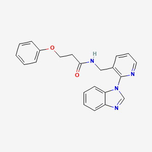 molecular formula C22H20N4O2 B3778500 N-{[2-(1H-benzimidazol-1-yl)-3-pyridinyl]methyl}-3-phenoxypropanamide 