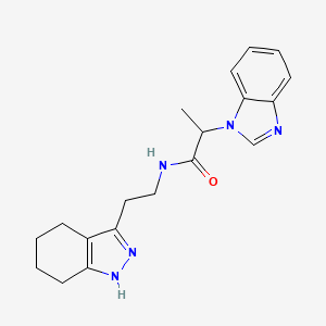 molecular formula C19H23N5O B3778506 2-(1H-benzimidazol-1-yl)-N-[2-(4,5,6,7-tetrahydro-2H-indazol-3-yl)ethyl]propanamide 