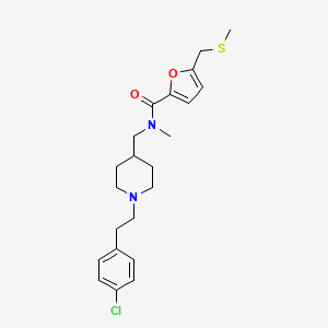molecular formula C22H29ClN2O2S B3778527 N-[[1-[2-(4-chlorophenyl)ethyl]piperidin-4-yl]methyl]-N-methyl-5-(methylsulfanylmethyl)furan-2-carboxamide 