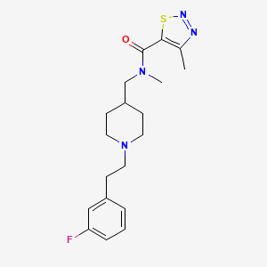 molecular formula C19H25FN4OS B3778582 N-({1-[2-(3-fluorophenyl)ethyl]-4-piperidinyl}methyl)-N,4-dimethyl-1,2,3-thiadiazole-5-carboxamide 