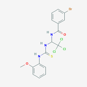 molecular formula C17H15BrCl3N3O2S B377861 3-bromo-N-(2,2,2-trichloro-1-{[(2-methoxyanilino)carbothioyl]amino}ethyl)benzamide 