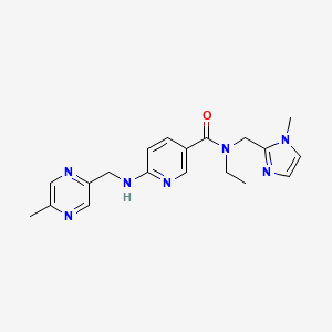 molecular formula C19H23N7O B3778611 N-ethyl-N-[(1-methylimidazol-2-yl)methyl]-6-[(5-methylpyrazin-2-yl)methylamino]pyridine-3-carboxamide 