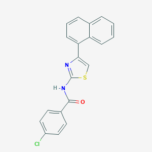 molecular formula C20H13ClN2OS B377862 4-chloro-N-[4-(1-naphthyl)-1,3-thiazol-2-yl]benzamide 