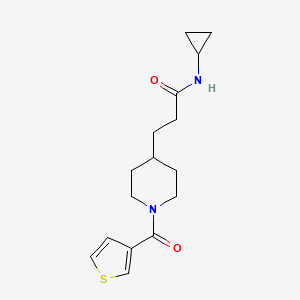 molecular formula C16H22N2O2S B3778622 N-cyclopropyl-3-[1-(3-thienylcarbonyl)-4-piperidinyl]propanamide 