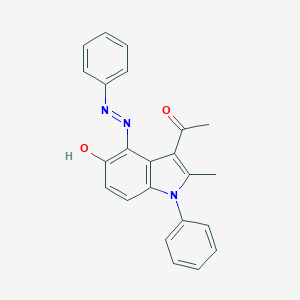 molecular formula C23H19N3O2 B377863 1-[5-hydroxy-2-methyl-1-phenyl-4-(phenyldiazenyl)-1H-indol-3-yl]ethanone CAS No. 312945-82-7