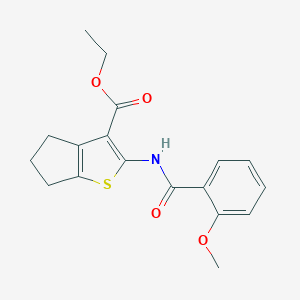 molecular formula C18H19NO4S B377868 ethyl 2-[(2-methoxybenzoyl)amino]-5,6-dihydro-4H-cyclopenta[b]thiophene-3-carboxylate CAS No. 403846-29-7