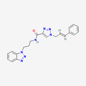 molecular formula C21H21N7O B3778706 N-[3-(1H-1,2,3-benzotriazol-1-yl)propyl]-1-[(2E)-3-phenyl-2-propen-1-yl]-1H-1,2,3-triazole-4-carboxamide 