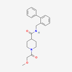 molecular formula C22H26N2O3 B3778741 N-(biphenyl-2-ylmethyl)-1-(methoxyacetyl)piperidine-4-carboxamide 