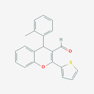 molecular formula C21H16O2S B377875 4-(2-methylphenyl)-2-(2-thienyl)-4H-chromene-3-carbaldehyde 
