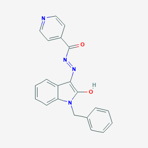 molecular formula C21H16N4O2 B377877 N-[(Z)-(1-benzyl-2-oxo-indolin-3-ylidene)amino]pyridine-4-carboxamide 