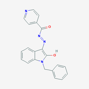 molecular formula C21H16N4O2 B377877 N-[(Z)-(1-benzyl-2-oxo-indolin-3-ylidene)amino]pyridine-4-carboxamide CAS No. 1334814-23-1