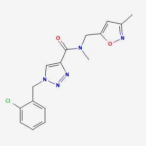molecular formula C16H16ClN5O2 B3778785 1-(2-chlorobenzyl)-N-methyl-N-[(3-methyl-5-isoxazolyl)methyl]-1H-1,2,3-triazole-4-carboxamide 