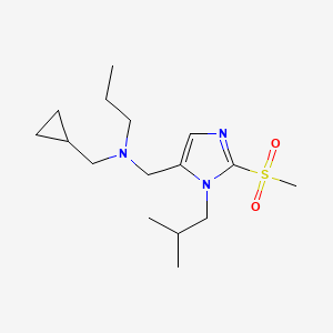 molecular formula C16H29N3O2S B3778818 N-(cyclopropylmethyl)-N-[[3-(2-methylpropyl)-2-methylsulfonylimidazol-4-yl]methyl]propan-1-amine 