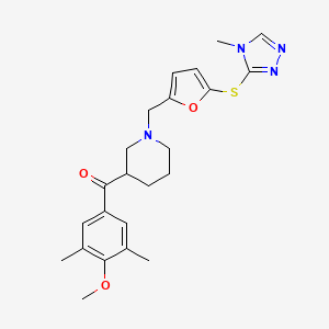 molecular formula C23H28N4O3S B3778829 (4-methoxy-3,5-dimethylphenyl)[1-({5-[(4-methyl-4H-1,2,4-triazol-3-yl)thio]-2-furyl}methyl)-3-piperidinyl]methanone 