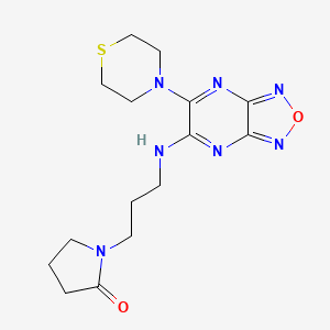 molecular formula C15H21N7O2S B3778830 1-(3-{[6-(4-thiomorpholinyl)[1,2,5]oxadiazolo[3,4-b]pyrazin-5-yl]amino}propyl)-2-pyrrolidinone 
