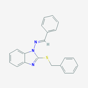 molecular formula C21H17N3S B377885 N-benzylidene-N-[2-(benzylsulfanyl)-1H-benzimidazol-1-yl]amine 