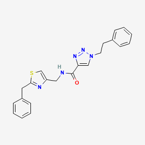 molecular formula C22H21N5OS B3778878 N-[(2-benzyl-1,3-thiazol-4-yl)methyl]-1-(2-phenylethyl)-1H-1,2,3-triazole-4-carboxamide 