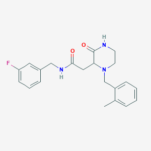 molecular formula C21H24FN3O2 B3778882 N-(3-fluorobenzyl)-2-[1-(2-methylbenzyl)-3-oxo-2-piperazinyl]acetamide 